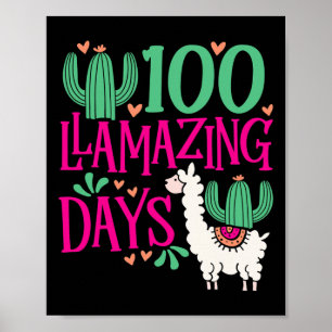 Poster Llama 100 Jours De Flamazing De L'École - Filles M