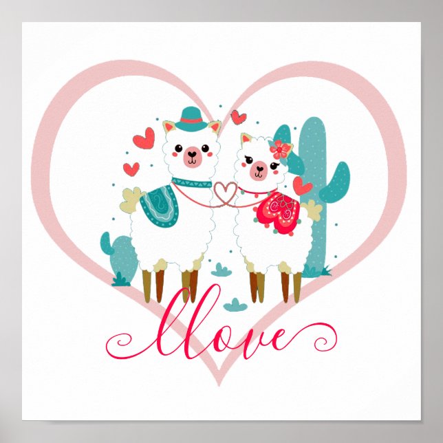 Poster Llama Amour  (Devant)