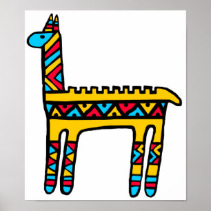 Poster Llama-couleurs