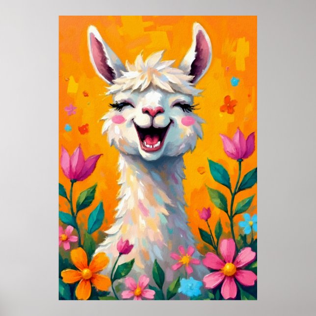 Poster Llama Love in Bloom (Devant)