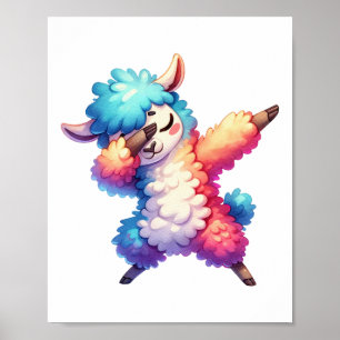 Poster Llama Nursery Décor Mur de l'enfant Art Girl Aquar
