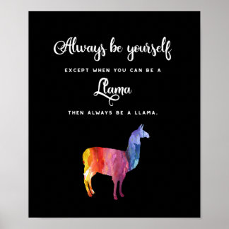 Poster Llama. Soyez toujours vous sauf ... Aquarelle