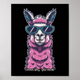 Poster Llama vous dit Rock   Pose ironique dans les lunet