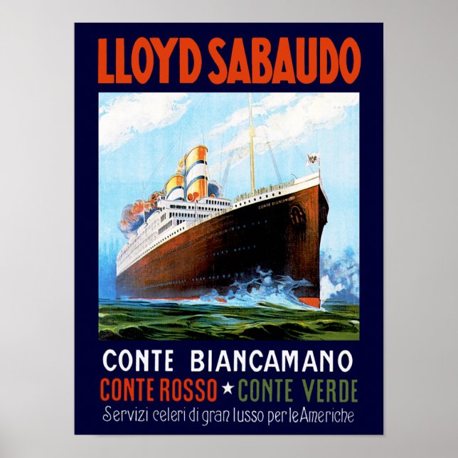 Poster Lloyd Sabaudo ~ Conte Biancamano (Devant)