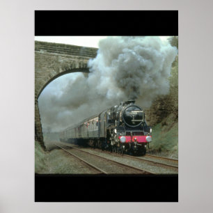 Poster LMS Classe 5 explose le long des trains Settle_Ste