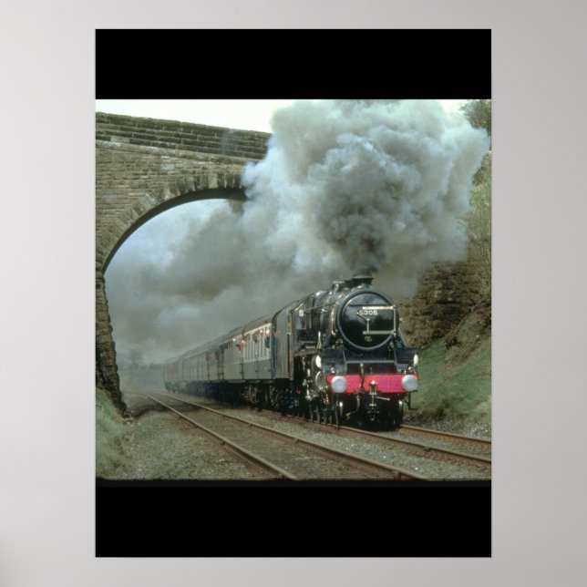 Poster LMS Classe 5 explose le long des trains Settle_Ste (Devant)