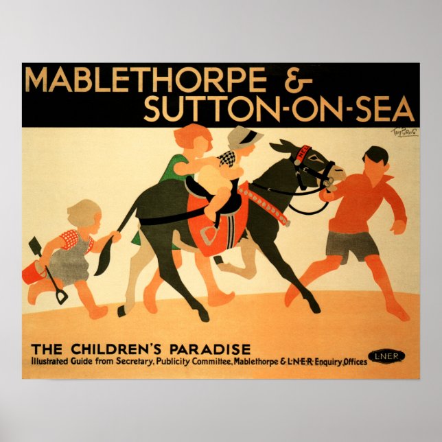 Poster LNER MABLETHORPE & SUTTON ON SEA Railway Travel (Devant)