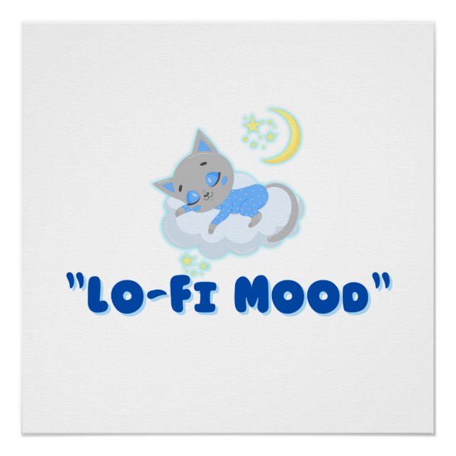 Poster Lo-Fi Mood Chat esthétique (Devant)
