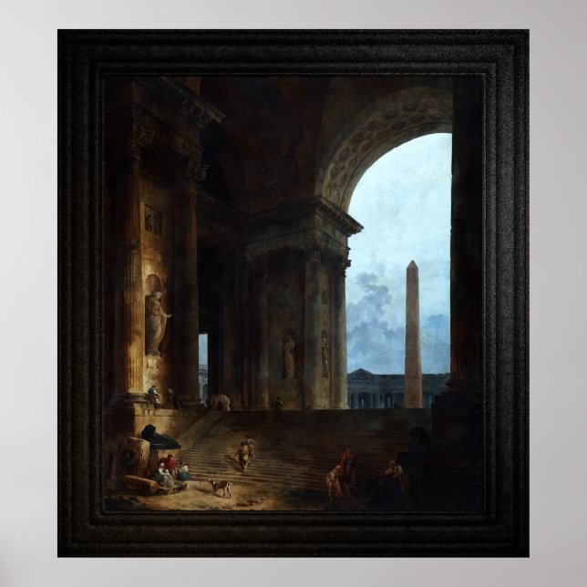 Poster L'Obélisque par Hubert Robert (Devant)