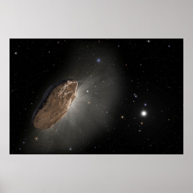 Poster L'objet interstellaire Wayward Oumuamua. (Devant)