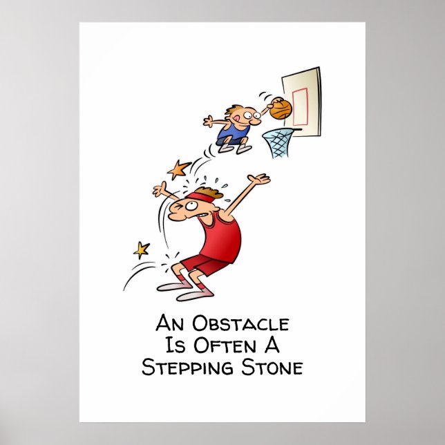 Poster L'Obstacle Motivationnel Est Un Dessin Sur Pierre  (Devant)
