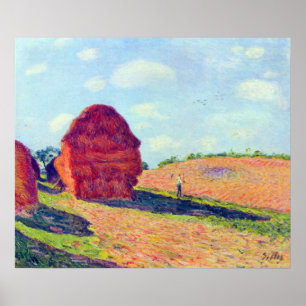 Poster Location de paille par Alfred Sisley