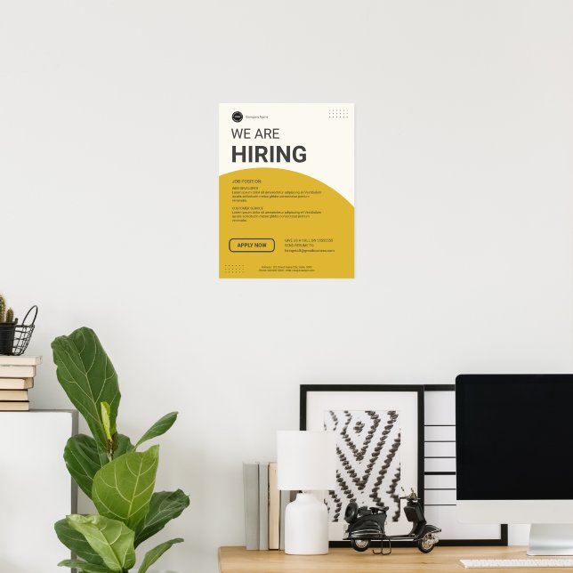 Poster Location d'entreprise Vacance d'emploi Personnalis (Bureau à domicile)