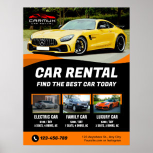 Poster Location Voiture Premium Professionnel Moderne