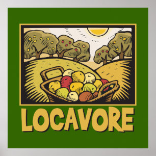 Poster Locavore Alimentation Lente