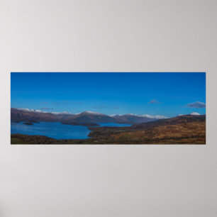 Poster Loch Lomond du paysage de Conic Hill Panorama