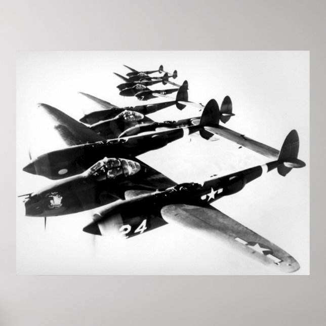 Poster Lockheed P-38 Lightning (Devant)