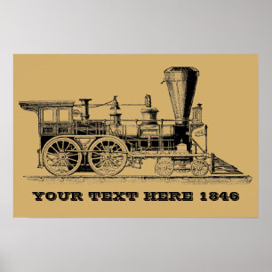 Poster Locomotive à vapeur de l'ère victorienne