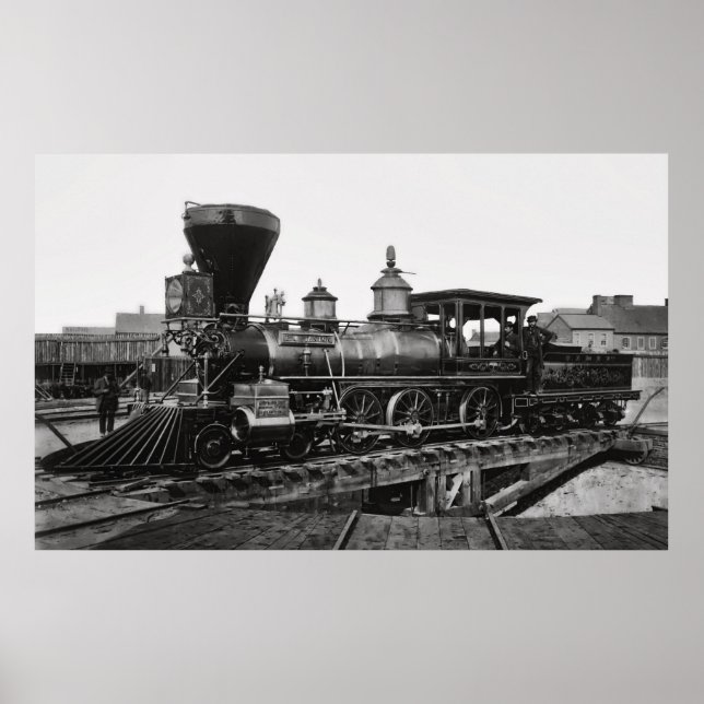 Poster Locomotive à vapeur Edward M. Stanton 1864 (Devant)