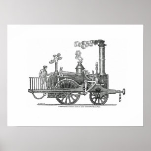 Poster Locomotive à vapeur précoce