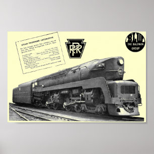 Poster Locomotive à vapeur T-1 du chemin de fer Baldwin-P