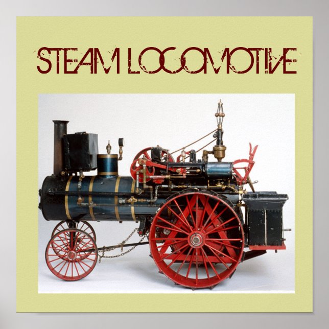 Poster LOCOMOTIVE À VAPEUR vintage (Devant)