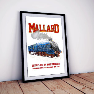 Poster Locomotive Classe A4 Mallard - La locomotive à vap