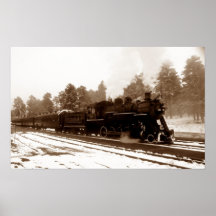 Locomotive Du Train Ferroviaire Sur La Scène De L'