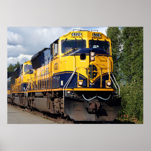 Poster locomotive ferroviaire de l'Alaska