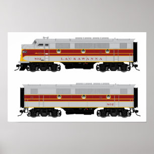 Poster Locomotive Lackawanna Diesel F3 A-B Set