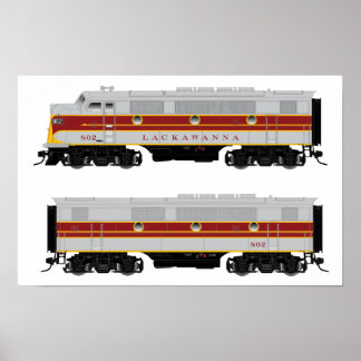 Poster Locomotive Lackawanna Diesel F3 A-B Set
