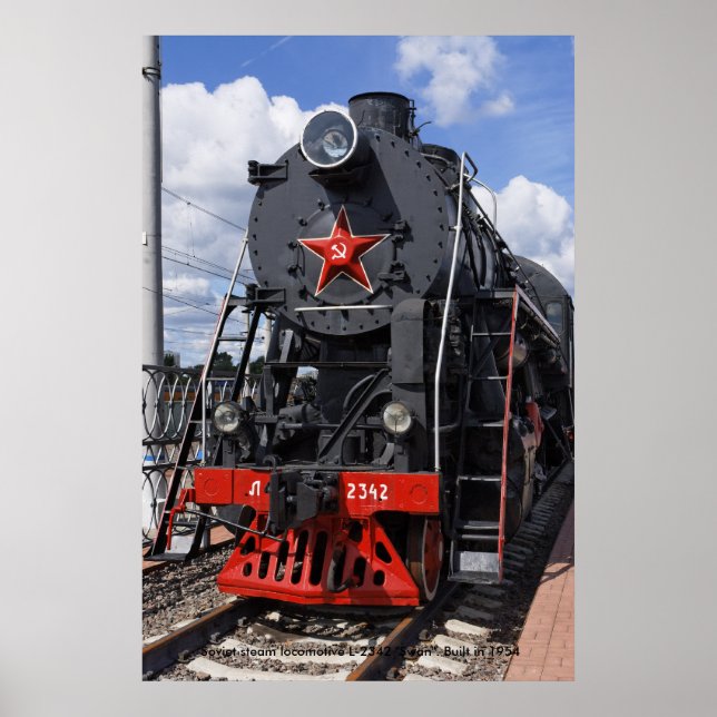 Poster Locomotive, locomotive à vapeur soviétique L-2342  (Devant)
