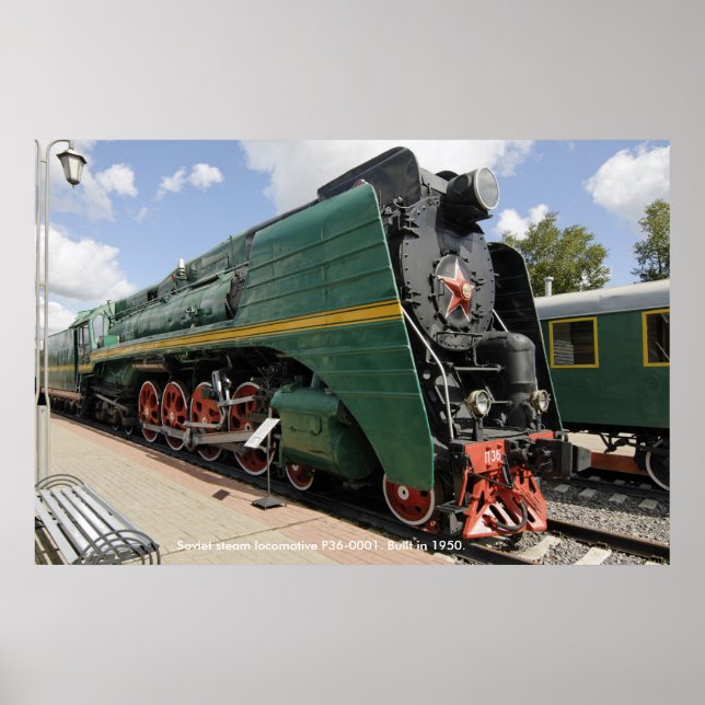 Poster Locomotive, locomotive à vapeur soviétique P36-000 (Devant)