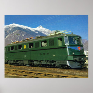 Poster Locomotive suisse vintage