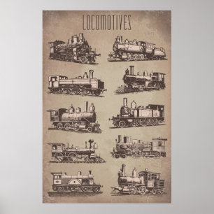 Poster Locomotives   Rail   Train   Papier Vintage