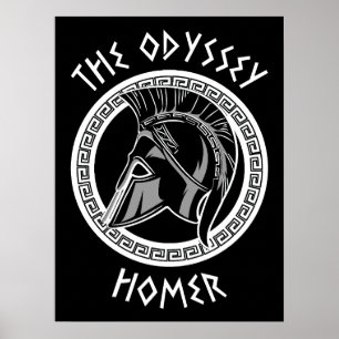 Poster L'Odyssée Homère Casque Grec Mythologie Antique I