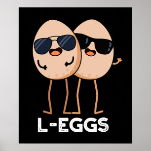 Poster L'oeuf Funny Egg Pun Dark BG