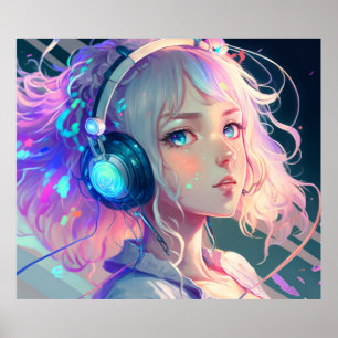 Poster LoFi Anime Girl Art