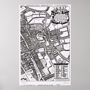 Poster Loggan's map of Oxford, Western Sheet