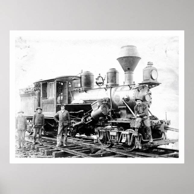 Poster Logging Locomotive, Oregon Vintage (Devant)