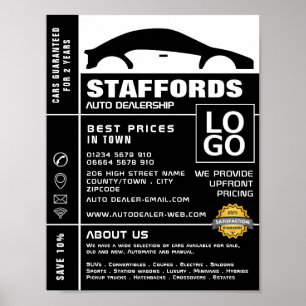 Poster Logo automobile, concessionnaire automobile public