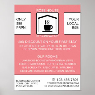Poster Logo B&B, Chambres d'hôtes Logement Advert