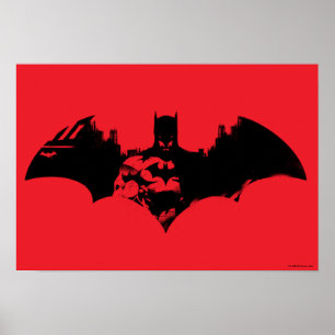 Poster Logo Batman et Gotham Silhouette Bat