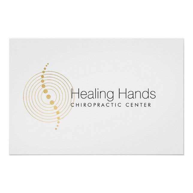 Poster Logo Chiropractic Abstrait Gold Circles (Devant)