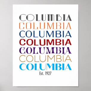 Poster Logo Columbia, Décades (Impression mat)