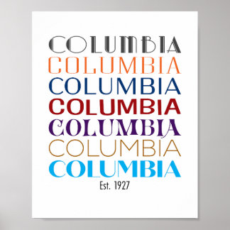 Poster Logo Columbia, Décades (Impression mat)