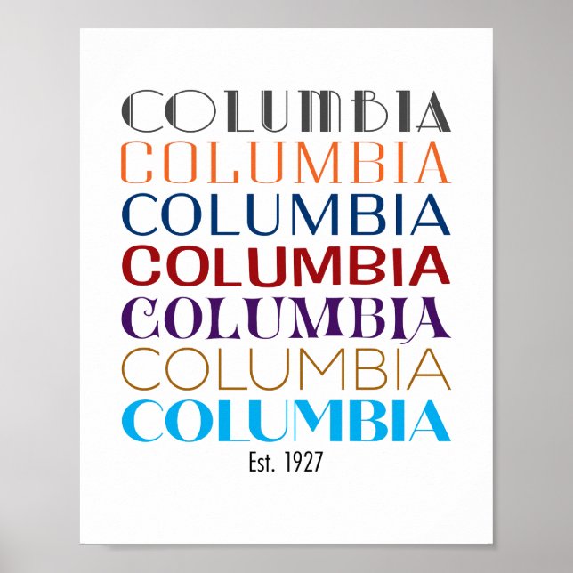 Poster Logo Columbia, Décades (Impression mat) (Devant)