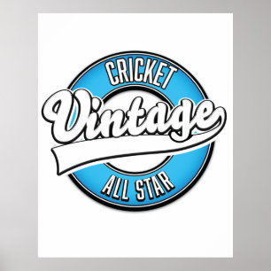 Poster Logo Cricket Vintage all star