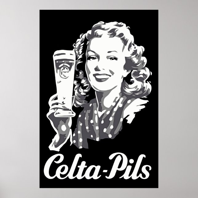 Poster Logo de bière belge style années 1940-1950 (Devant)
