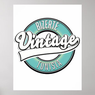 Poster Logo de Bizerte Tunisie style vintage